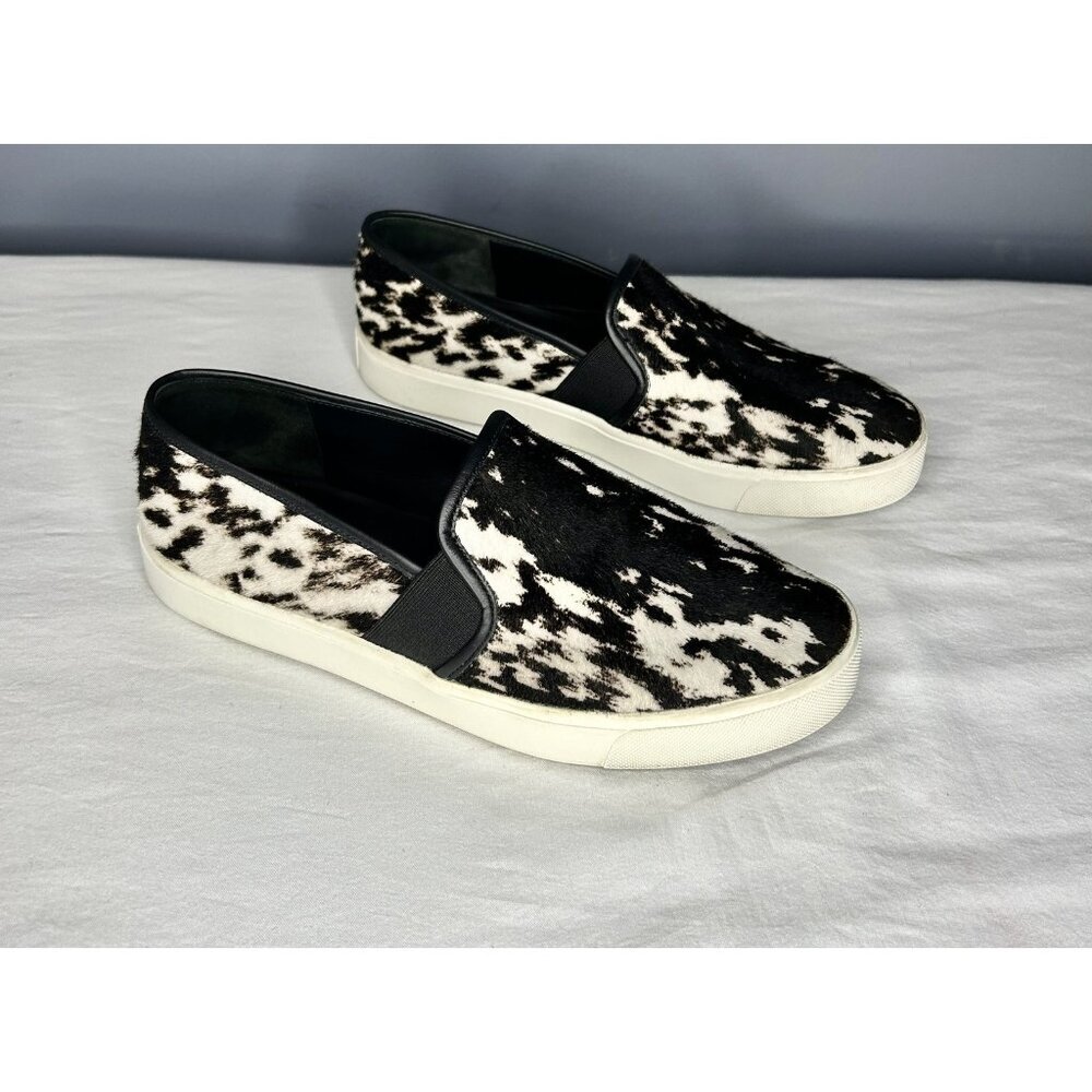 Vince Blair Shoes Womens Size 7 EUR 37 Calf Hair Slip On Sneakers Flats Animal